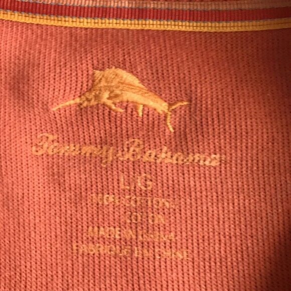 Tommy‎ Bahama Sweater Mens Large Orange 1/4 Zip Pullover Long Sleeve Mock Neck - Picture 3 of 6